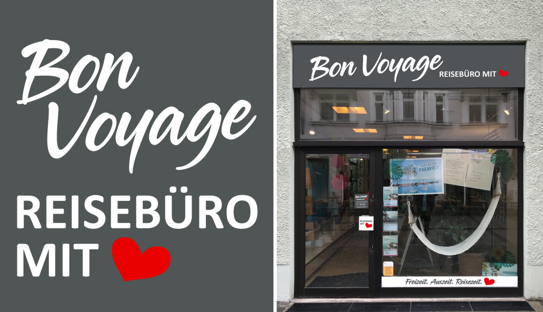 Eingang  zum Reisebuero Bon Voyage